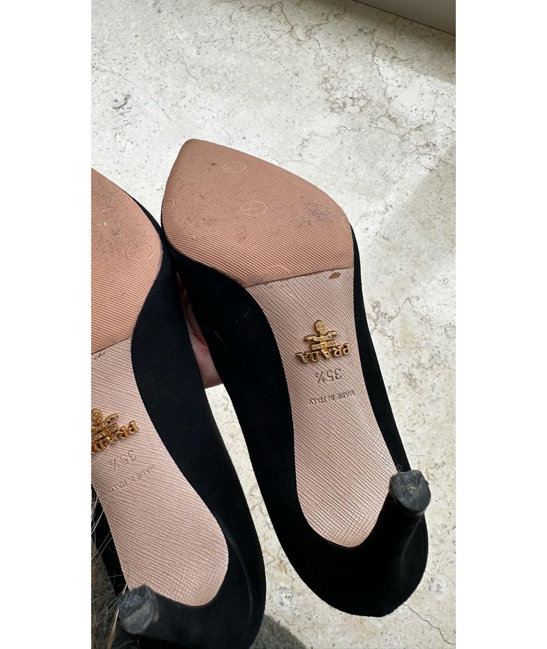 PRADA Черные замшевые туфли, фото 5