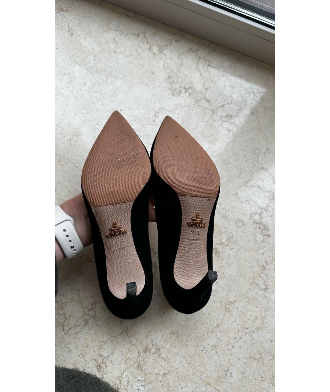 PRADA Черные замшевые туфли, фото 4