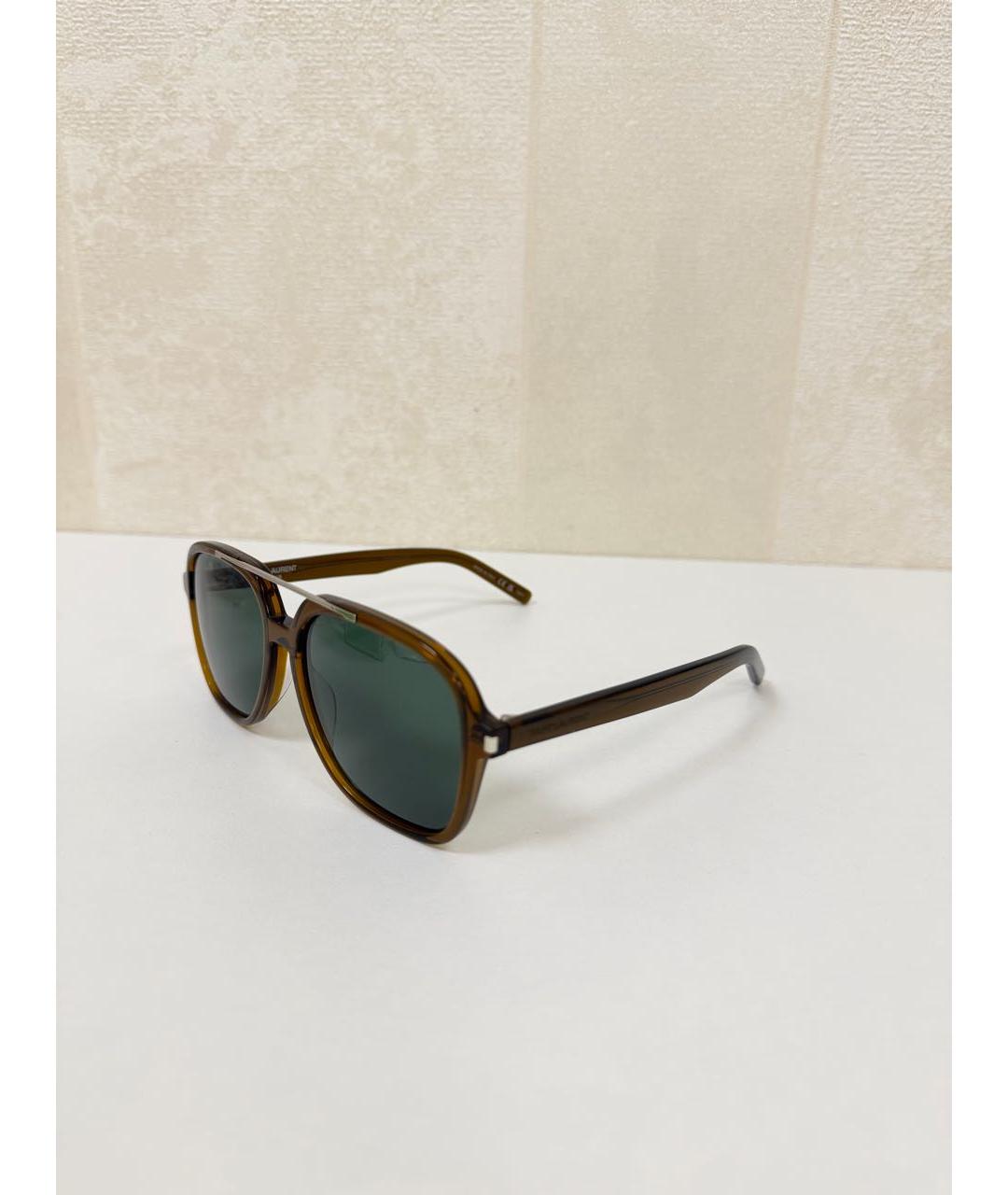 SAINT LAURENT Коричневые солнцезащитные очки, фото 2