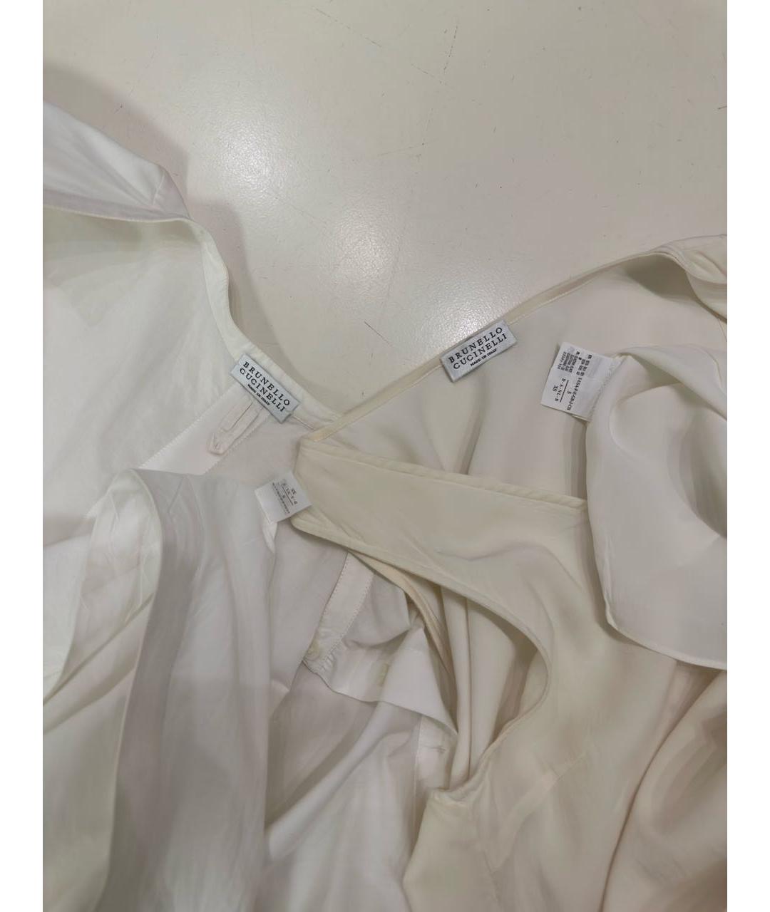 BRUNELLO CUCINELLI Белый шелковый костюм с юбками, фото 4
