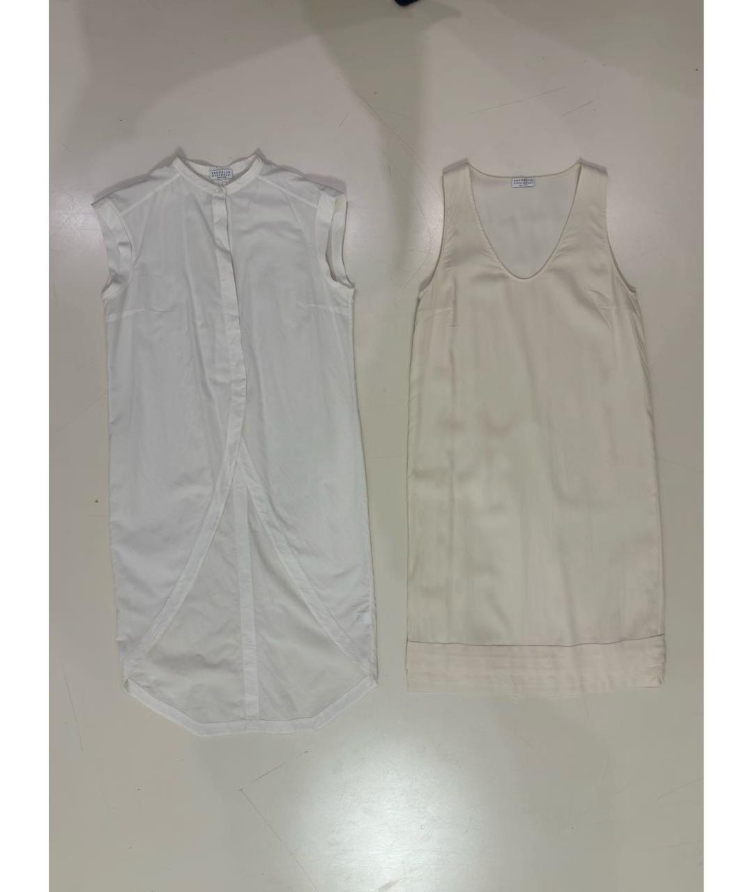 BRUNELLO CUCINELLI Белый шелковый костюм с юбками, фото 9