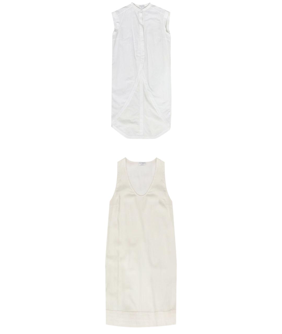 BRUNELLO CUCINELLI Белый шелковый костюм с юбками, фото 1