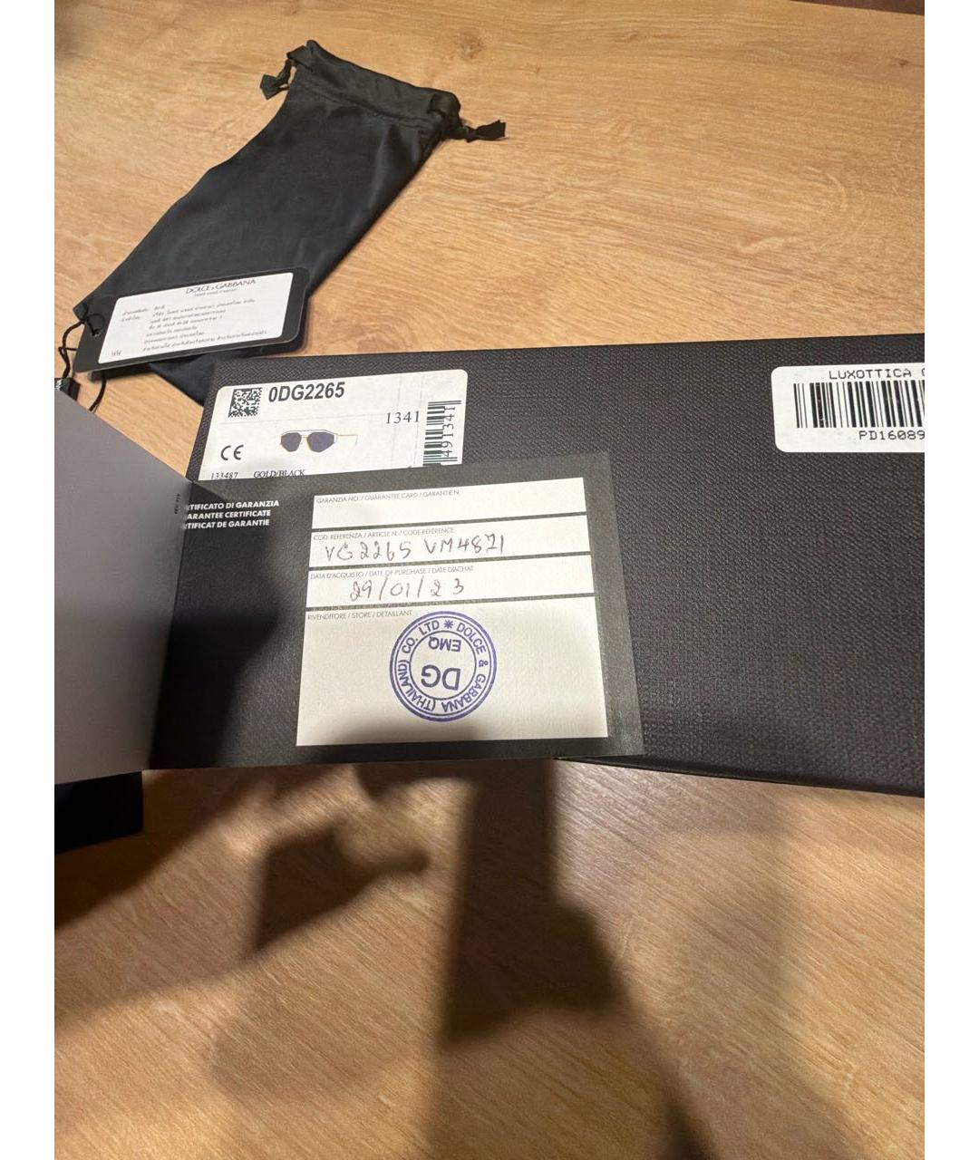 DOLCE&GABBANA Золотые металлические солнцезащитные очки, фото 6