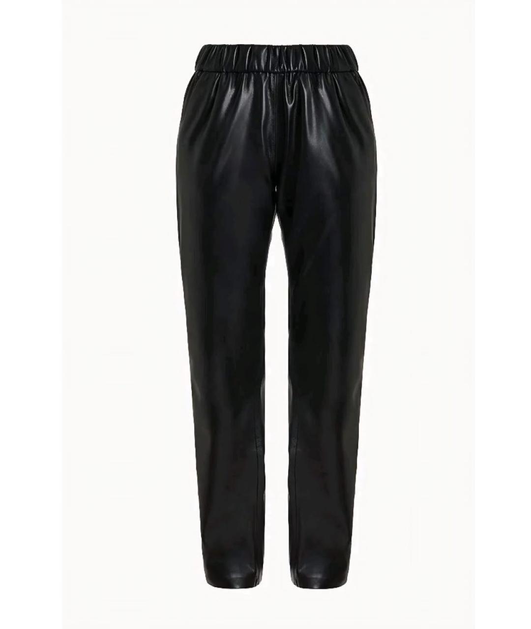 ANINE BING Черные полиэстеровые прямые брюки, фото 9