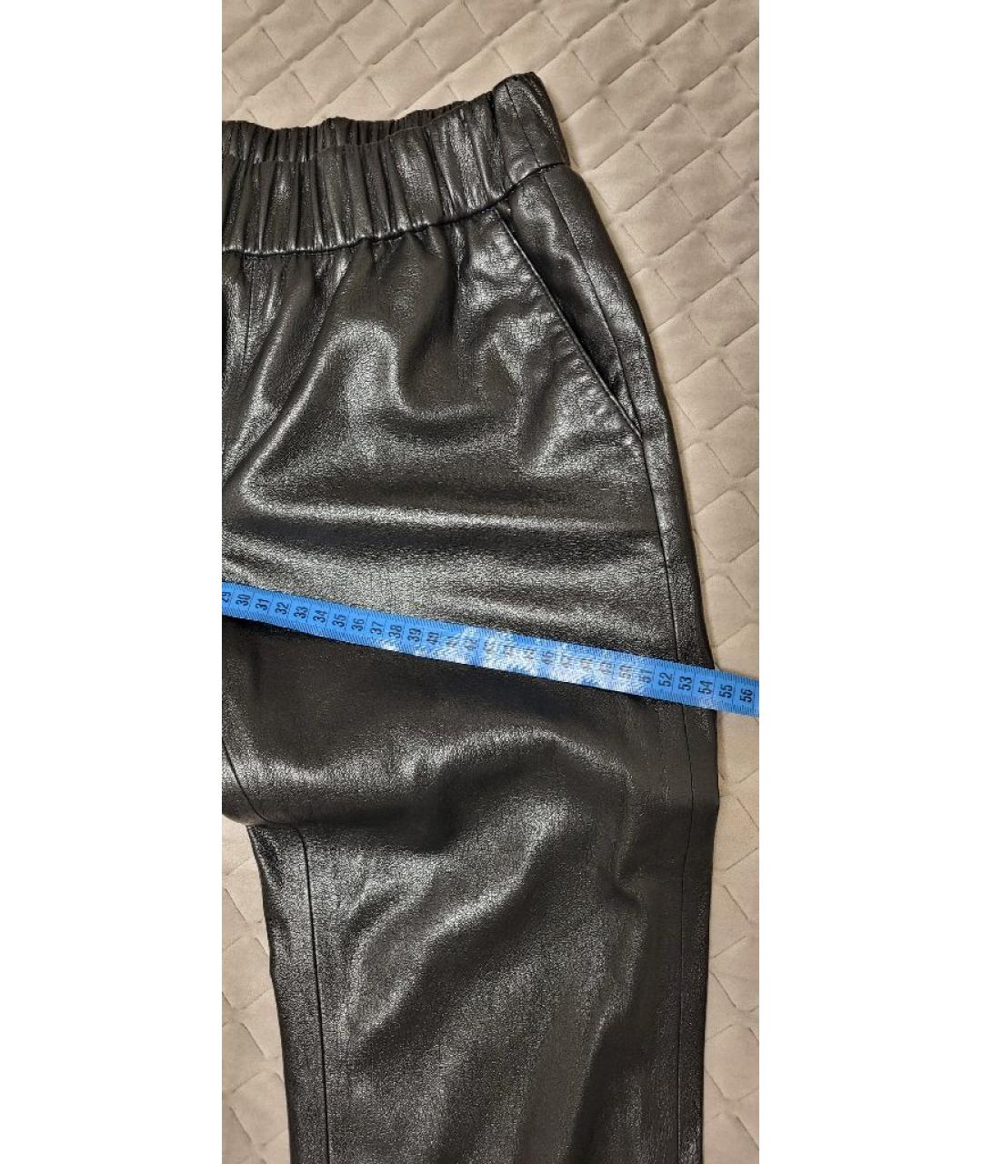 ANINE BING Черные полиэстеровые прямые брюки, фото 8