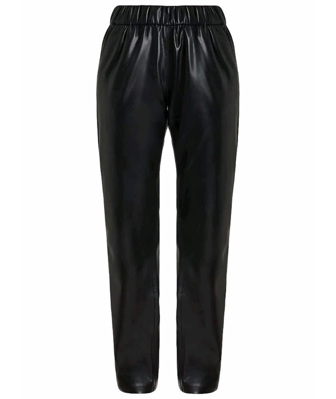 ANINE BING Черные полиэстеровые прямые брюки, фото 1