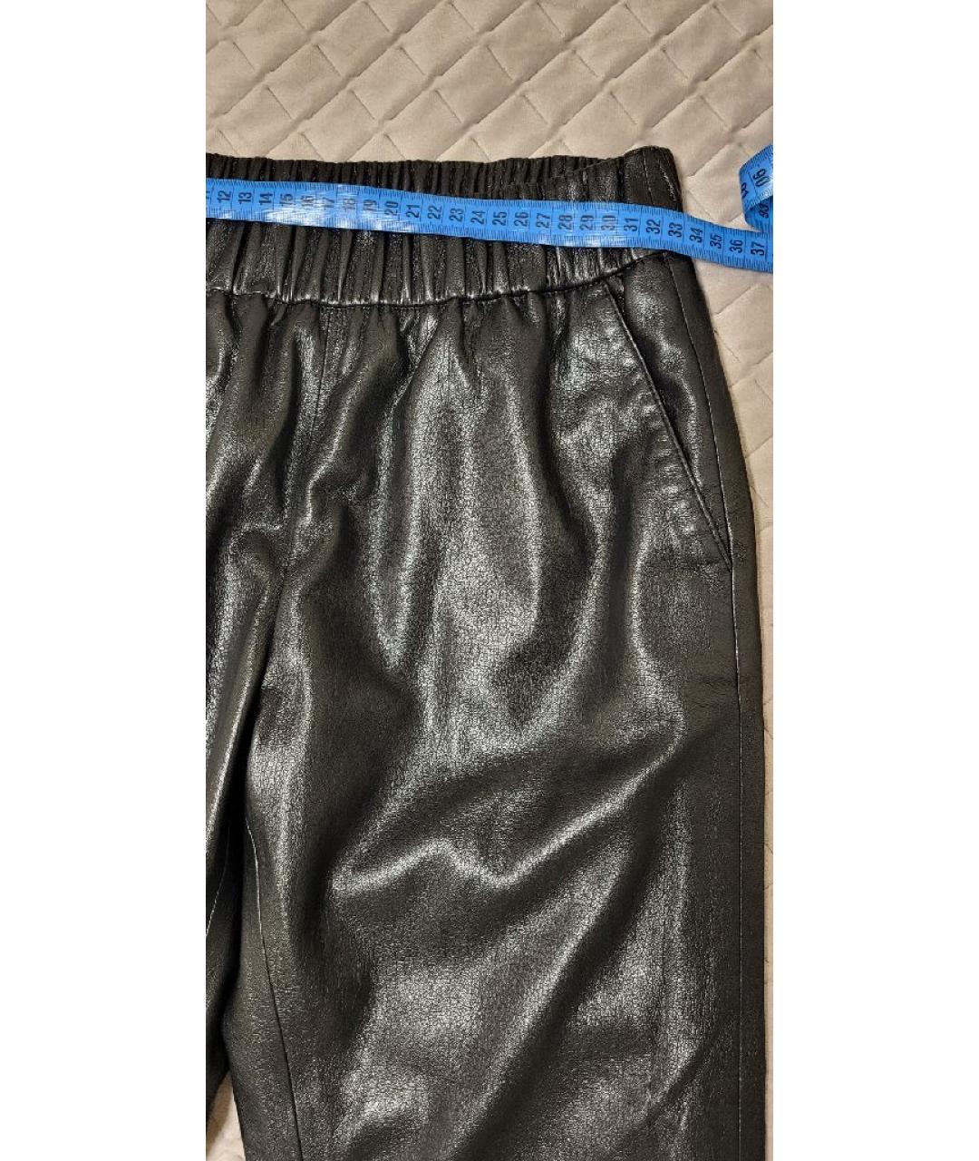 ANINE BING Черные полиэстеровые прямые брюки, фото 6