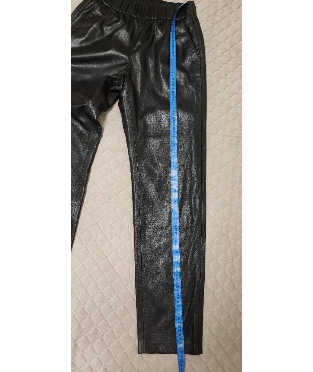 ANINE BING Черные полиэстеровые прямые брюки, фото 7