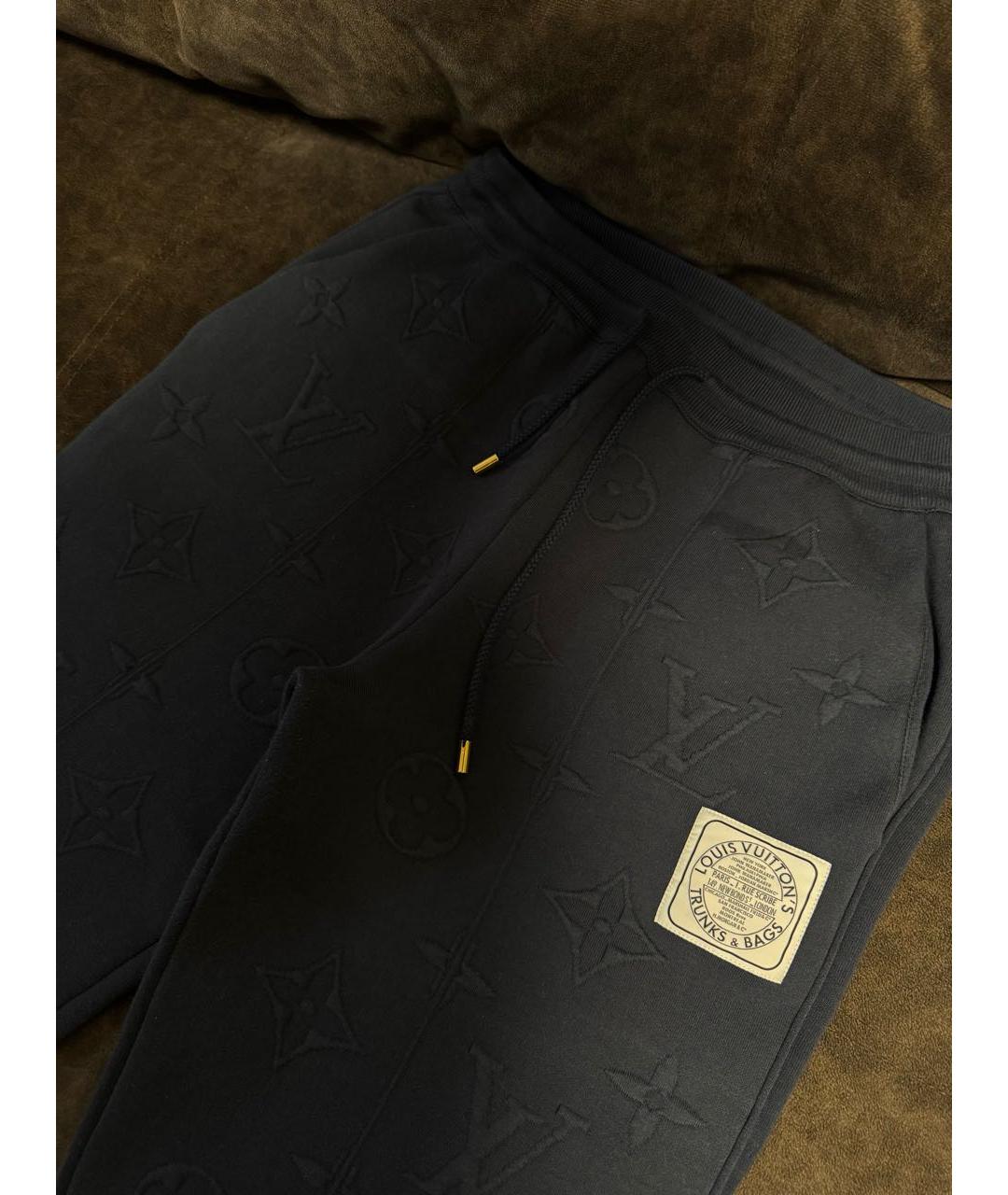 LOUIS VUITTON Темно-синие хлопковые спортивные брюки и шорты, фото 3