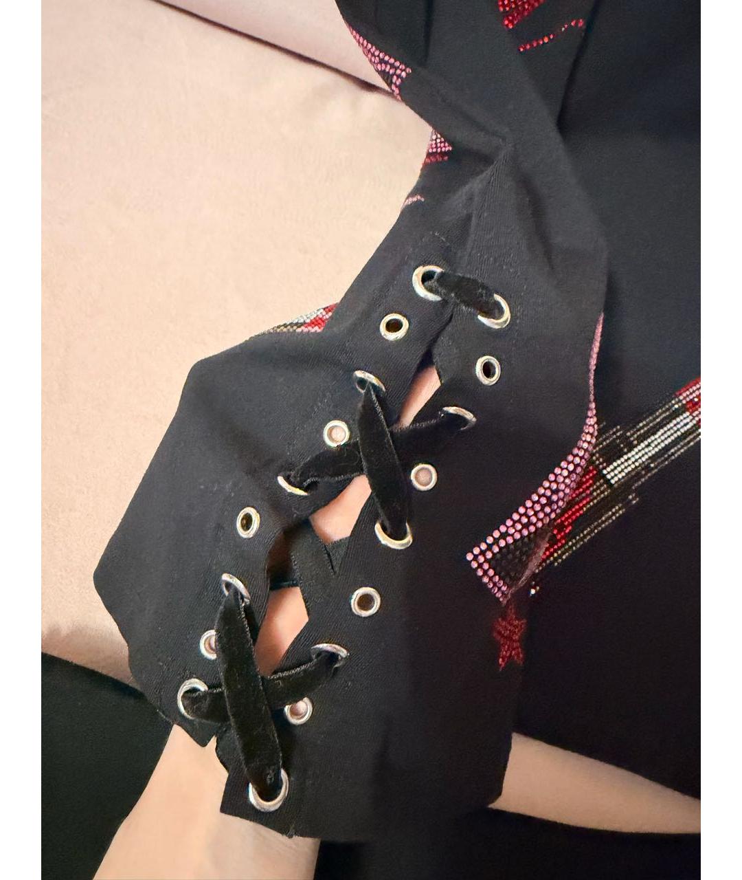 PHILIPP PLEIN Черный вискозный костюм с юбками, фото 7