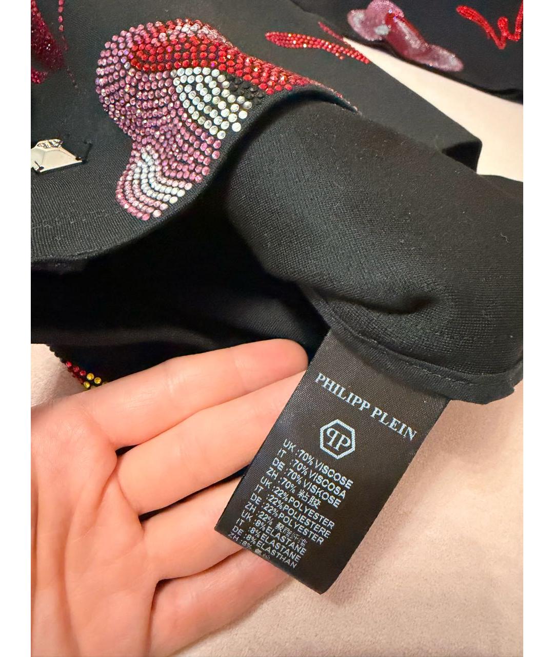 PHILIPP PLEIN Черный вискозный костюм с юбками, фото 3