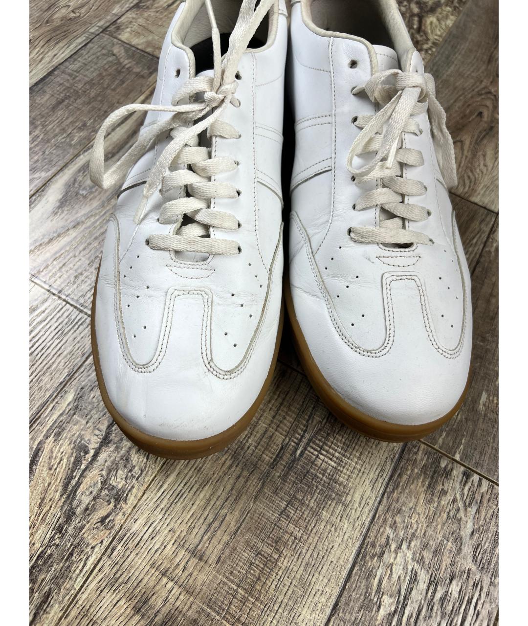 SANDRO Белые кожаные низкие кроссовки / кеды, фото 3