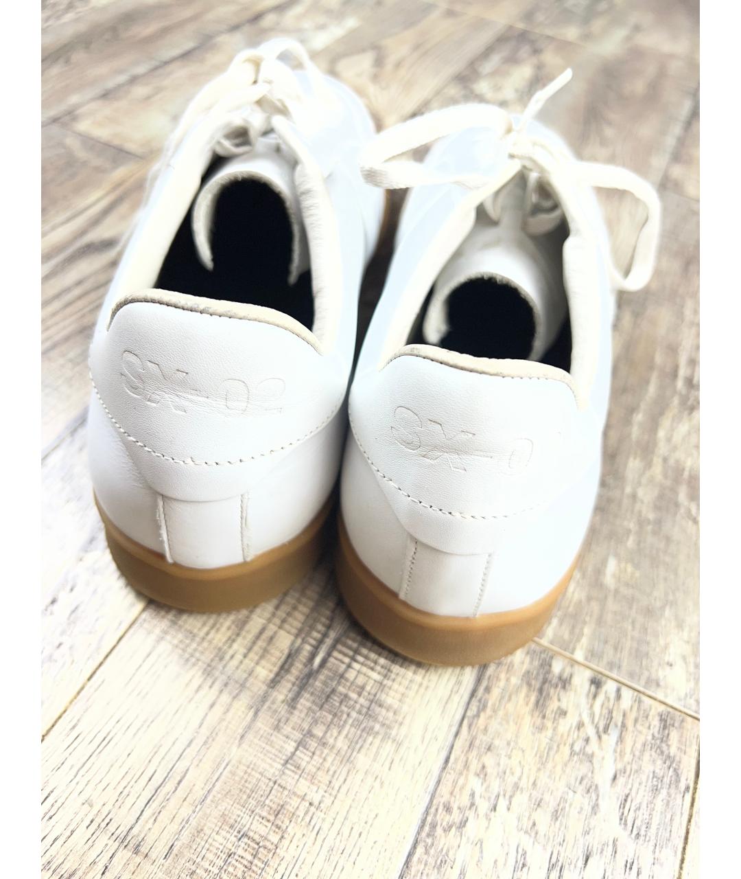 SANDRO Белые кожаные низкие кроссовки / кеды, фото 5