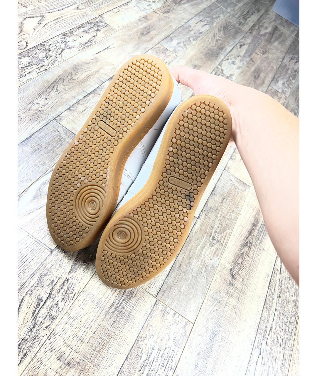 SANDRO Белые кожаные низкие кроссовки / кеды, фото 4