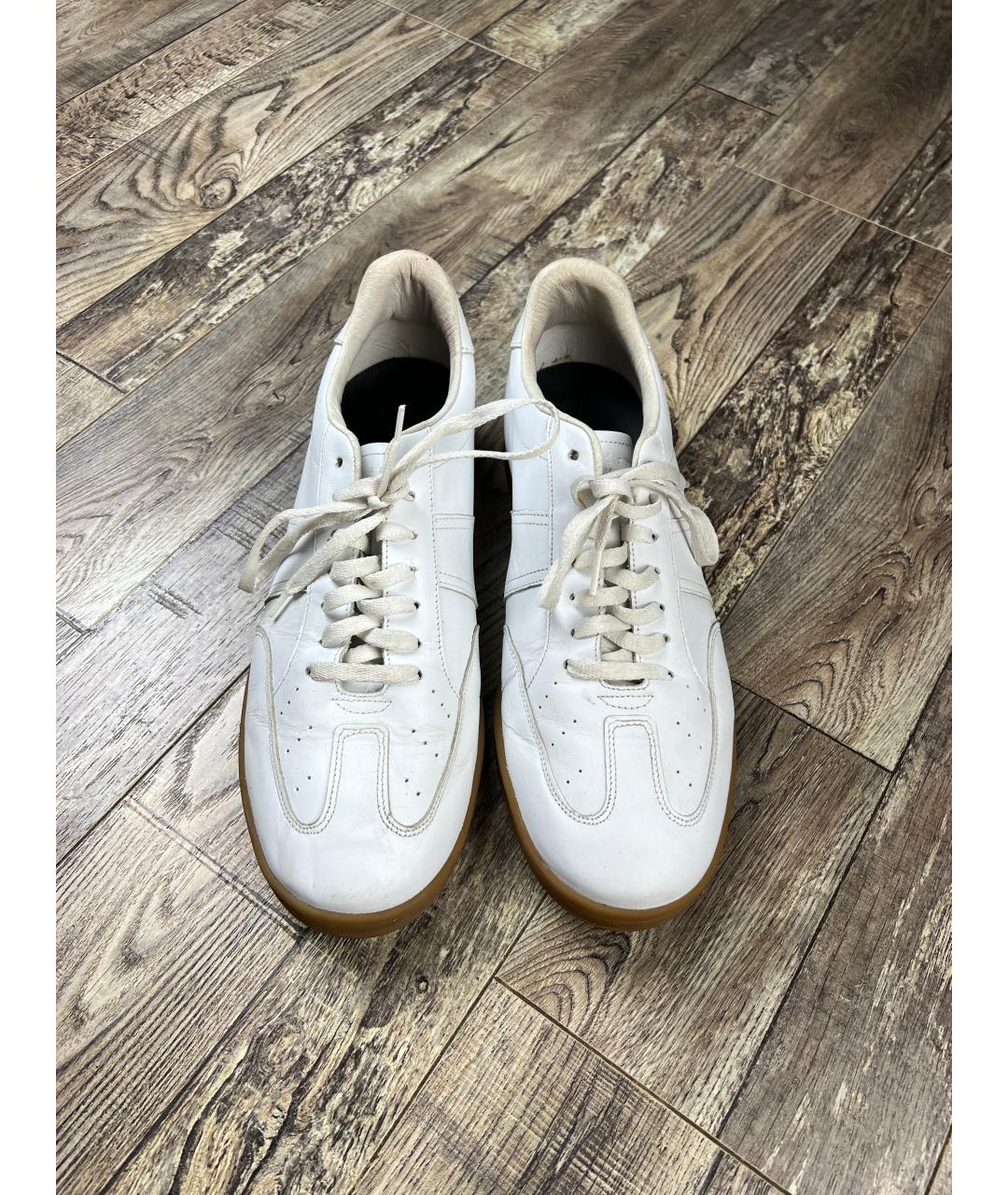 SANDRO Белые кожаные низкие кроссовки / кеды, фото 2