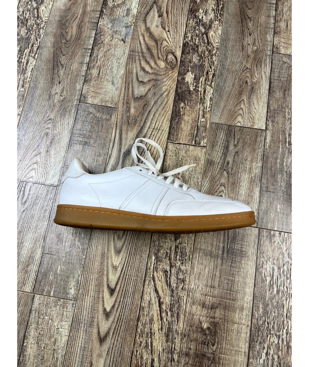 SANDRO Белые кожаные низкие кроссовки / кеды, фото 7