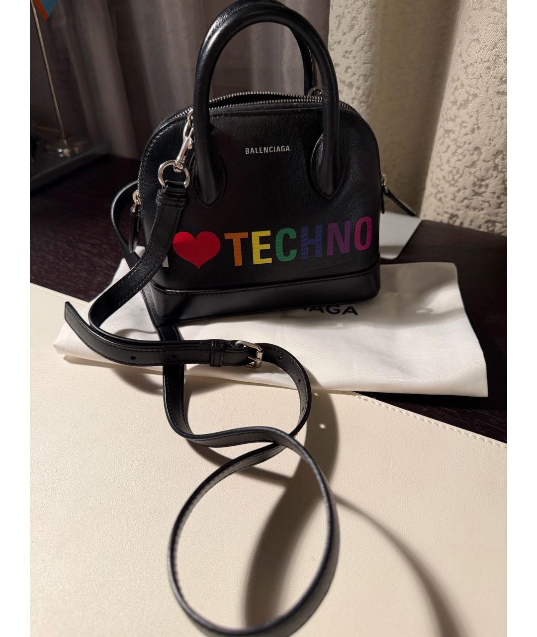 BALENCIAGA Черная кожаная сумка с короткими ручками, фото 2