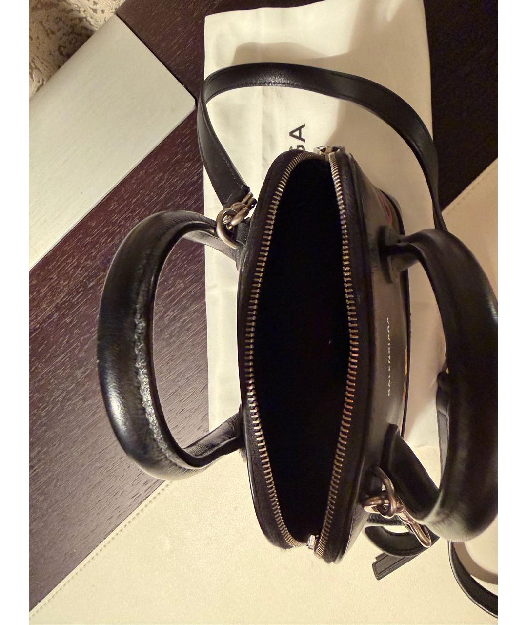 BALENCIAGA Черная кожаная сумка с короткими ручками, фото 4