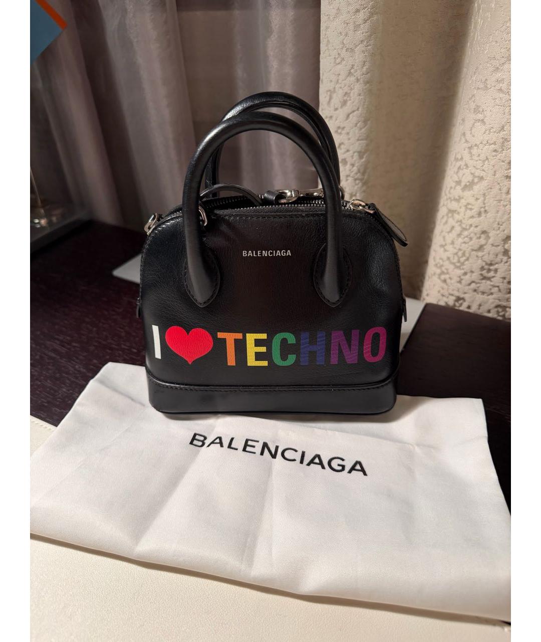 BALENCIAGA Черная кожаная сумка с короткими ручками, фото 8