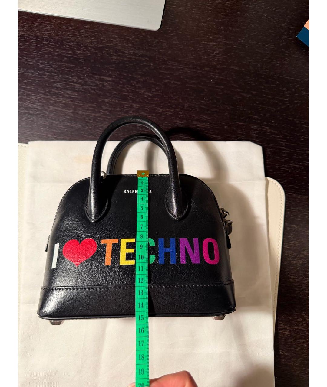 BALENCIAGA Черная кожаная сумка с короткими ручками, фото 7