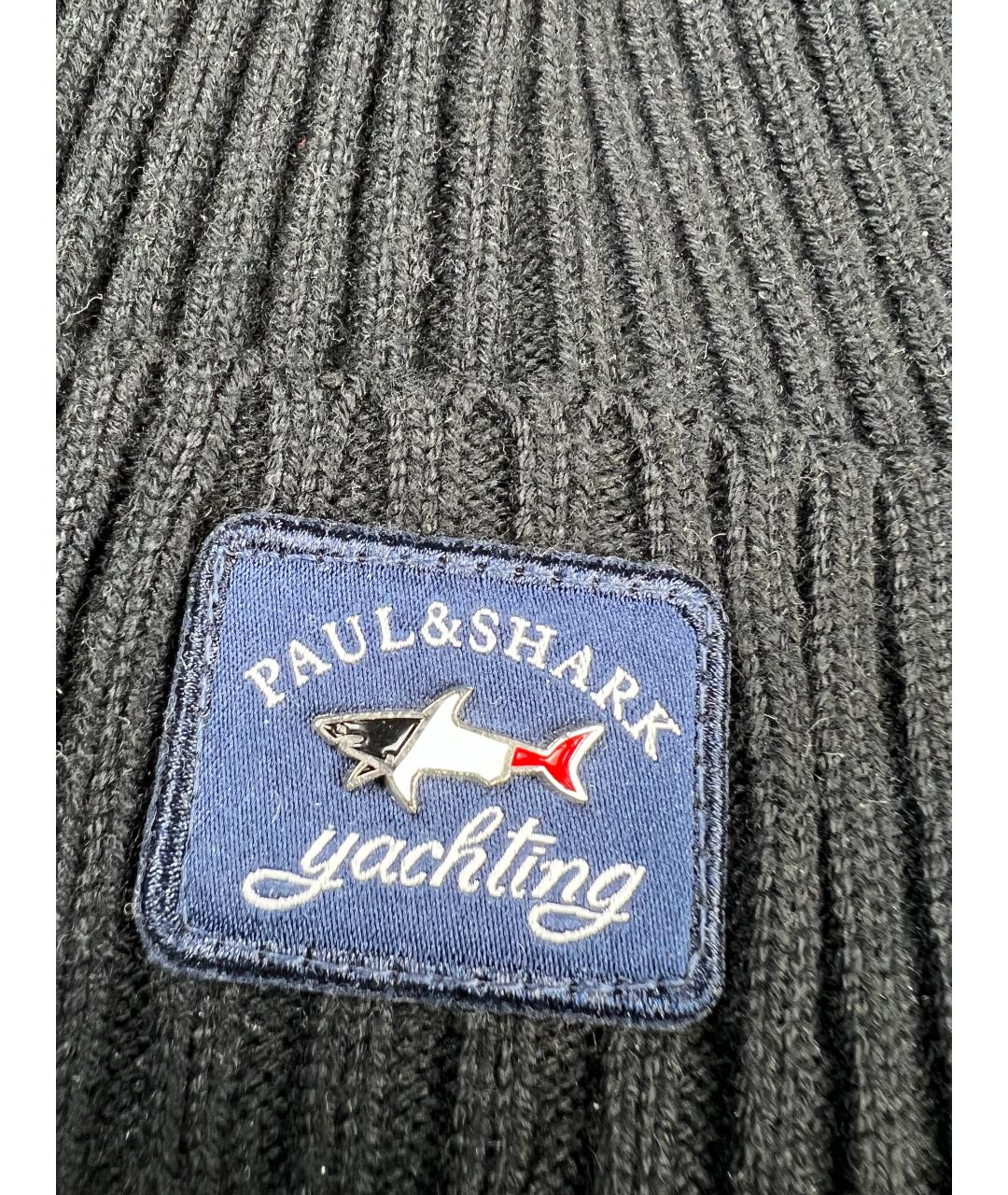 PAUL & SHARK Черная шерстяная шапка, фото 2