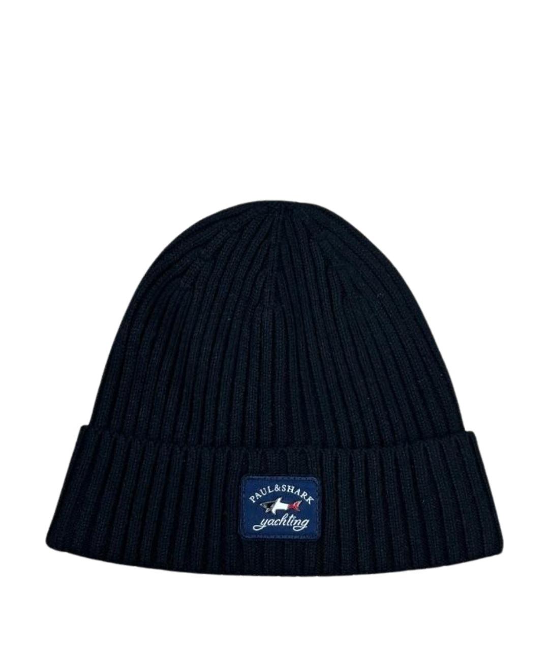 PAUL & SHARK Черная шерстяная шапка, фото 1