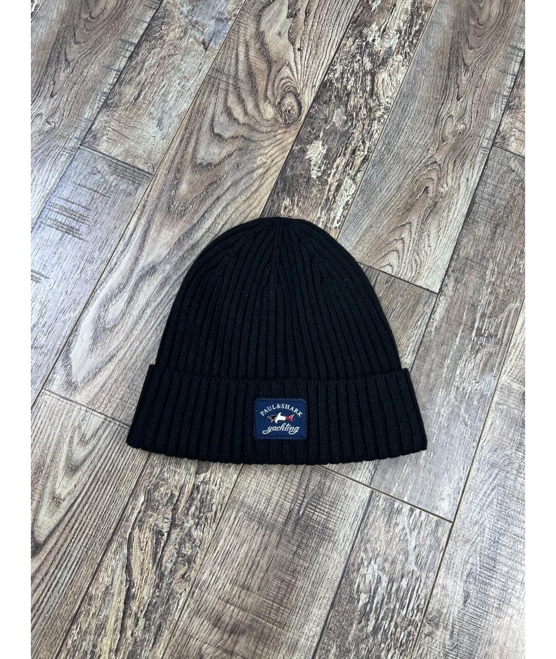 PAUL & SHARK Черная шерстяная шапка, фото 4