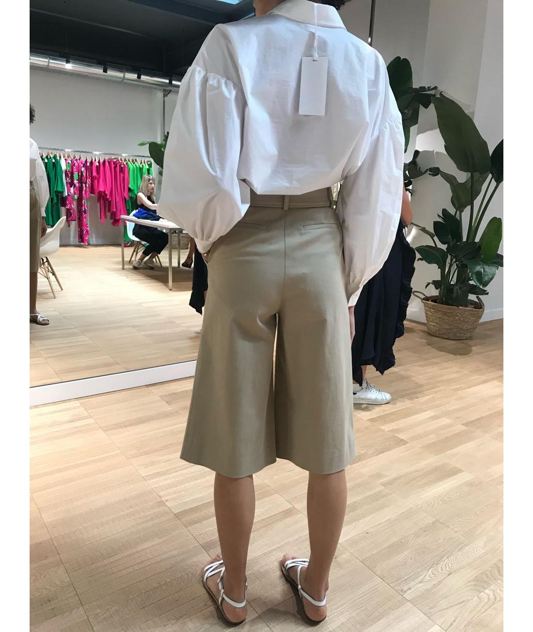 P.A.R.O.S.H. Бежевые хлопко-эластановые шорты, фото 6