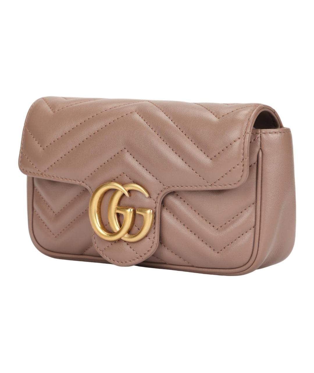 GUCCI Бежевая кожаная сумка через плечо, фото 2