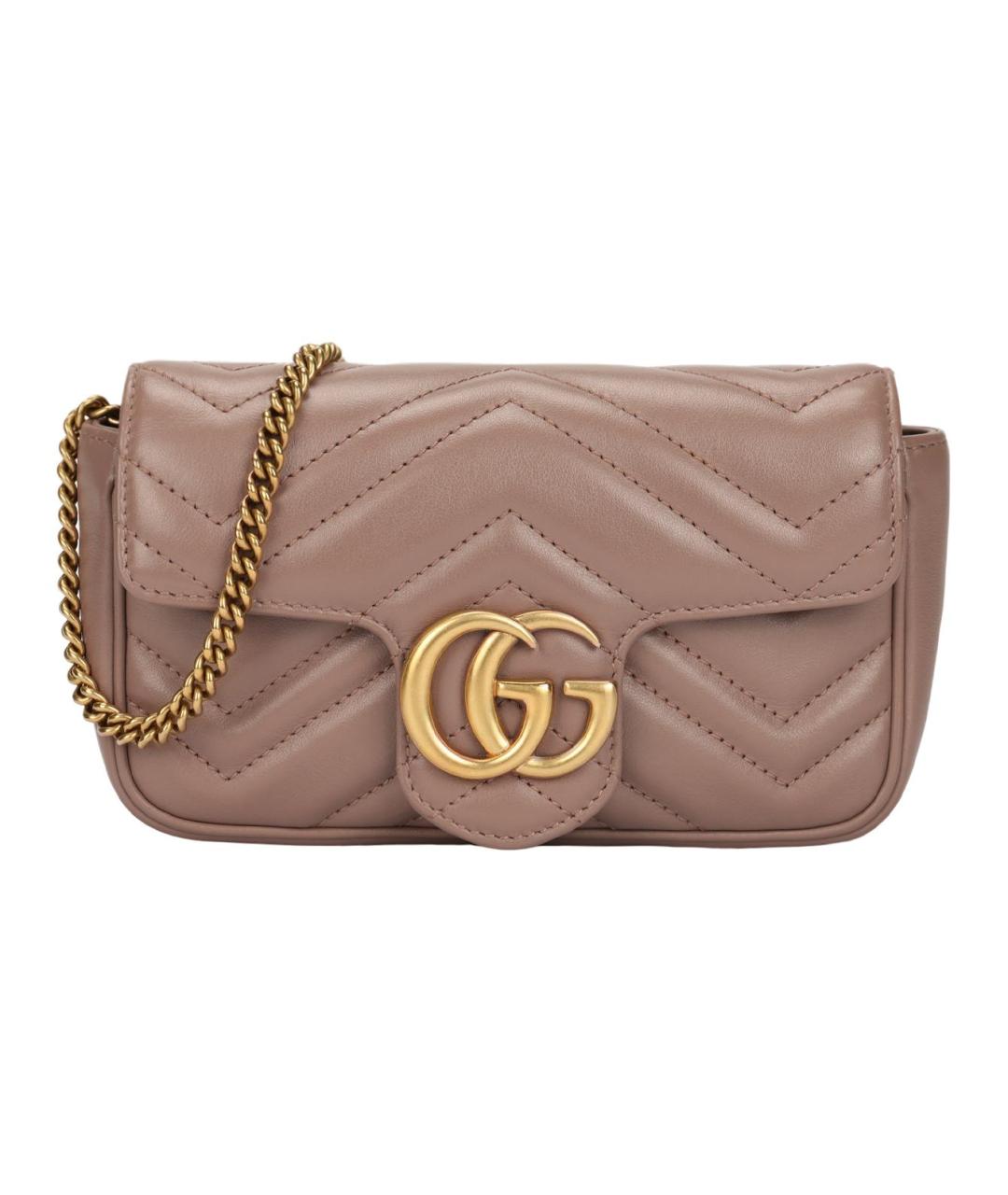 GUCCI Бежевая кожаная сумка через плечо, фото 1