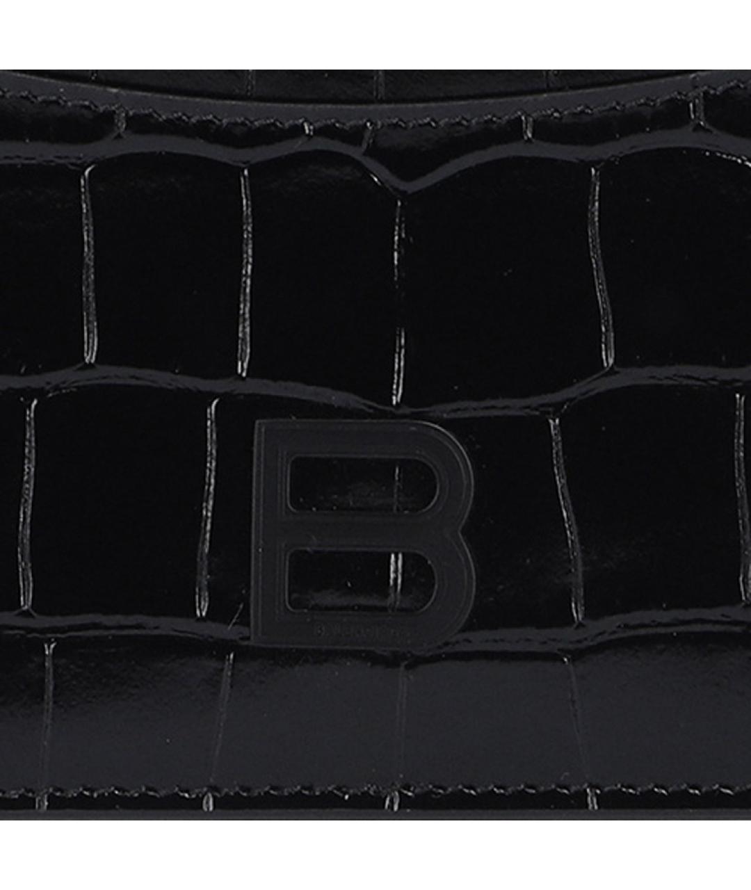 BALENCIAGA Черный кожаный кошелек, фото 4