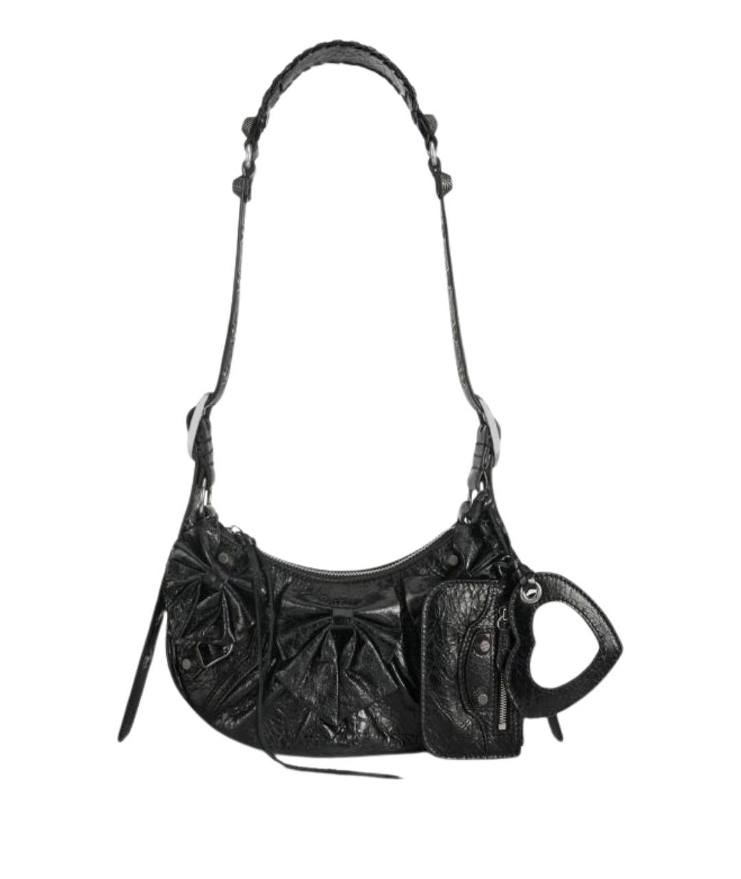 BALENCIAGA Черная кожаная сумка через плечо, фото 1