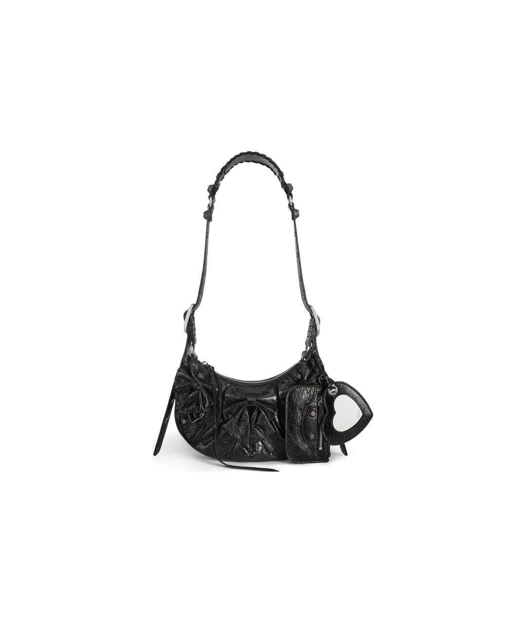 BALENCIAGA Черная кожаная сумка через плечо, фото 6