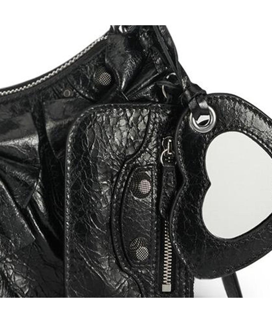 BALENCIAGA Черная кожаная сумка через плечо, фото 5