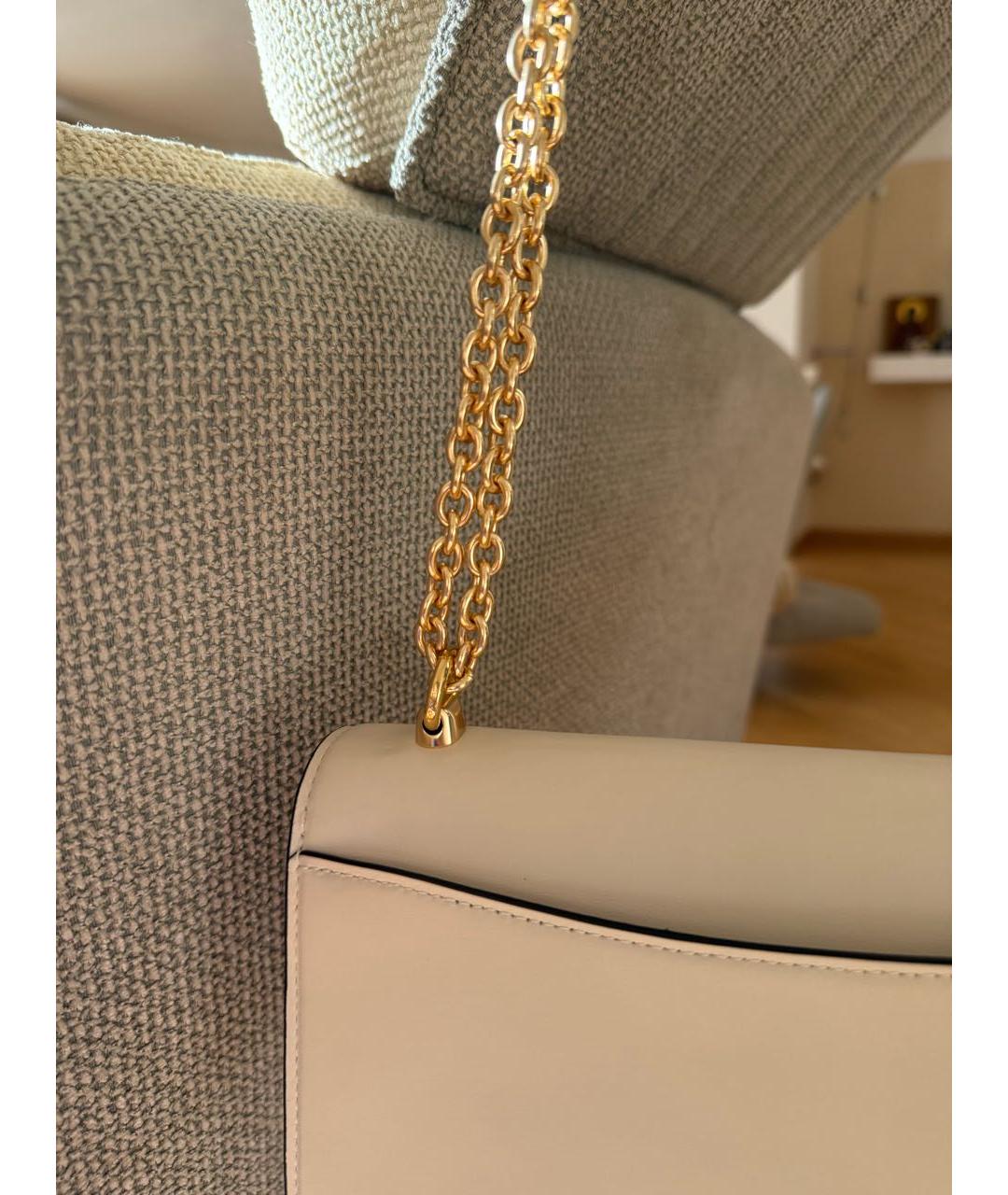 COACH Бежевая кожаная сумка через плечо, фото 5