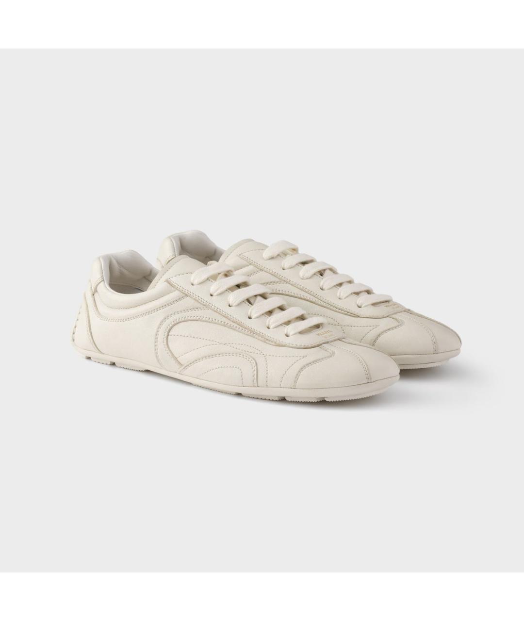 PRADA Белые кожаные кроссовки, фото 2