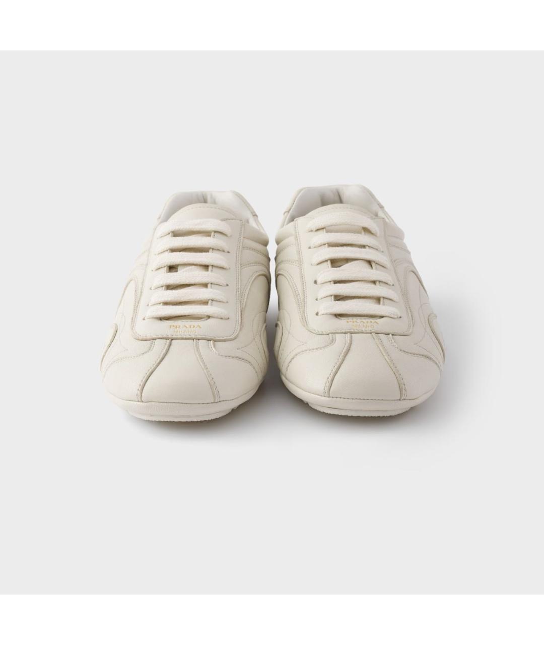 PRADA Белые кожаные кроссовки, фото 5