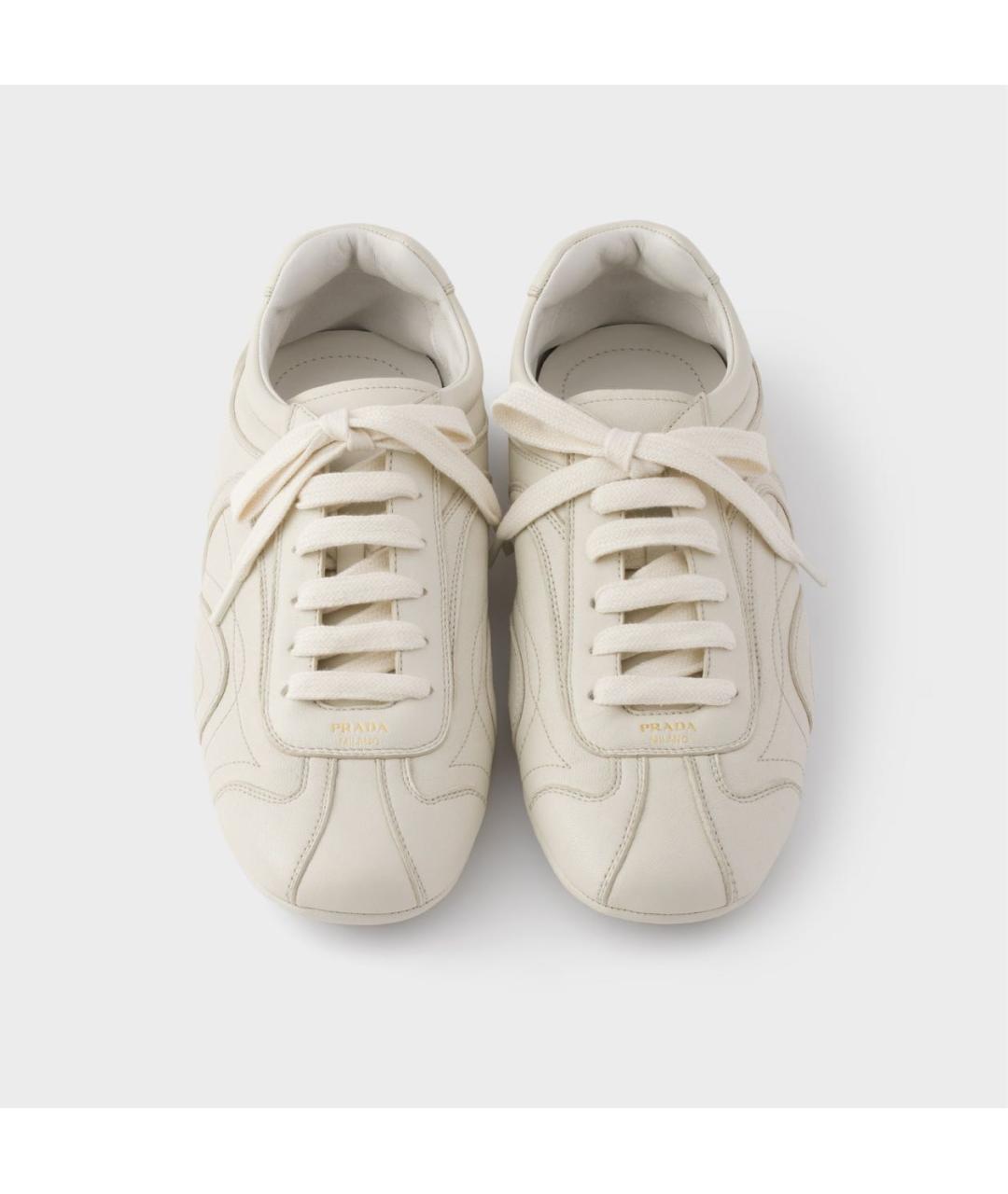 PRADA Белые кожаные кроссовки, фото 3