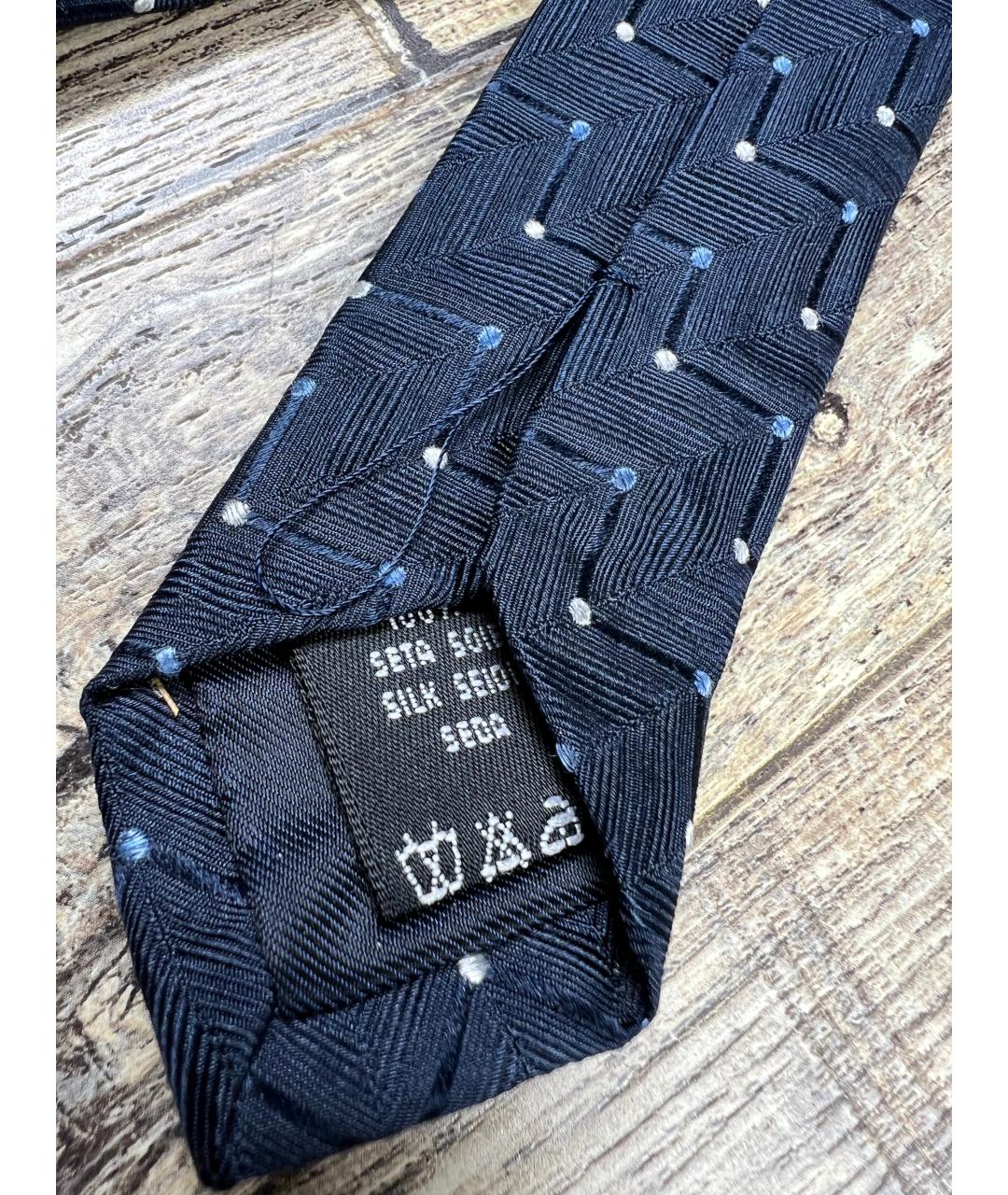 VALENTINO Темно-синий шелковый галстук, фото 2