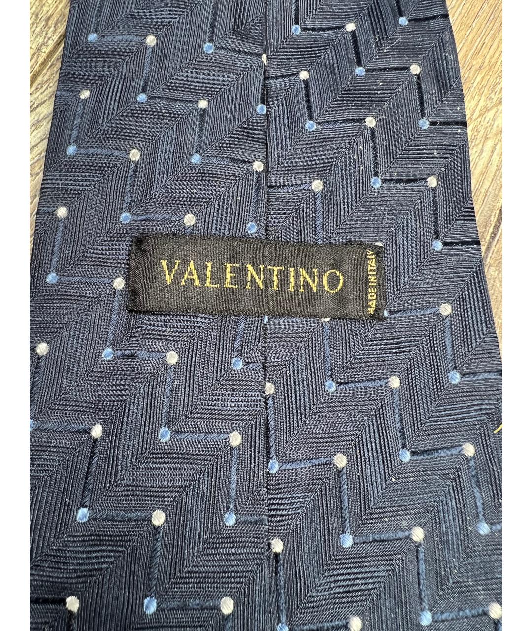 VALENTINO Темно-синий шелковый галстук, фото 4