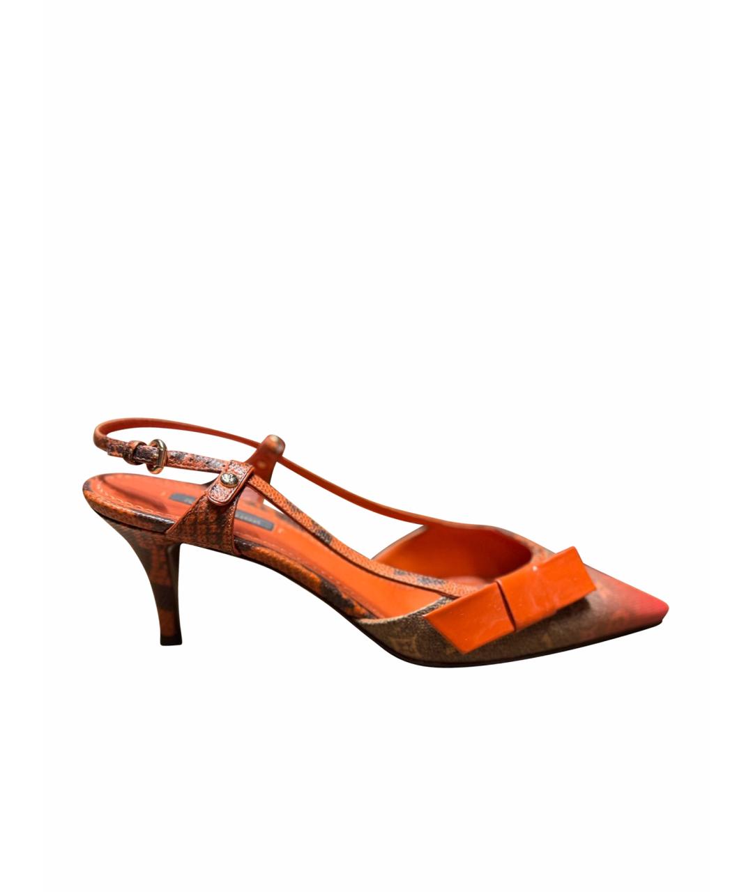 LOUIS VUITTON Оранжевое кожаные туфли, фото 1