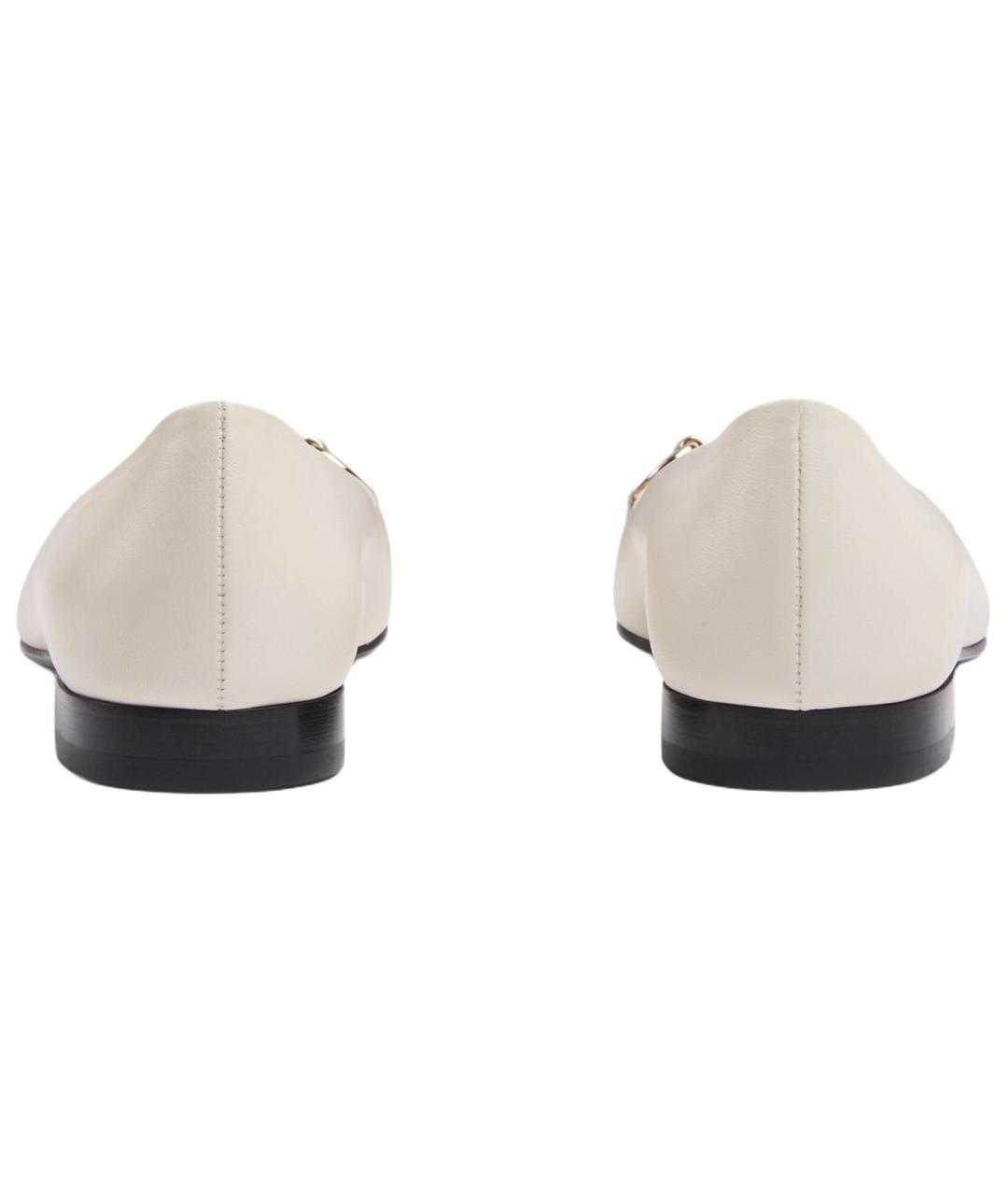 GUCCI Бежевые кожаные туфли, фото 4