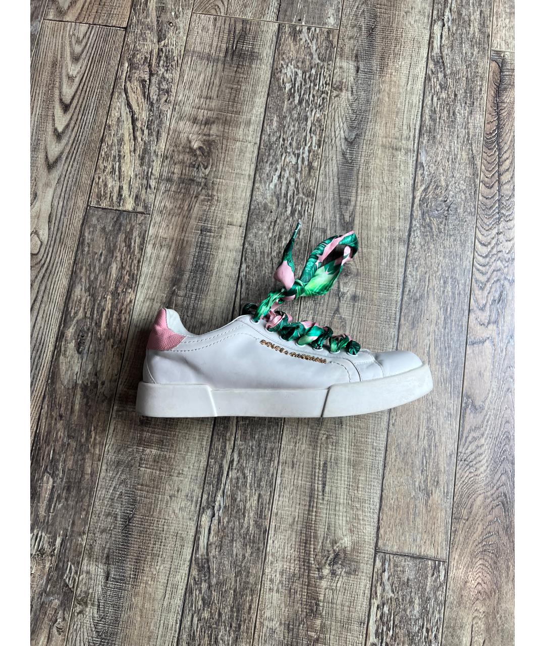 DOLCE&GABBANA Белые кожаные кроссовки, фото 9