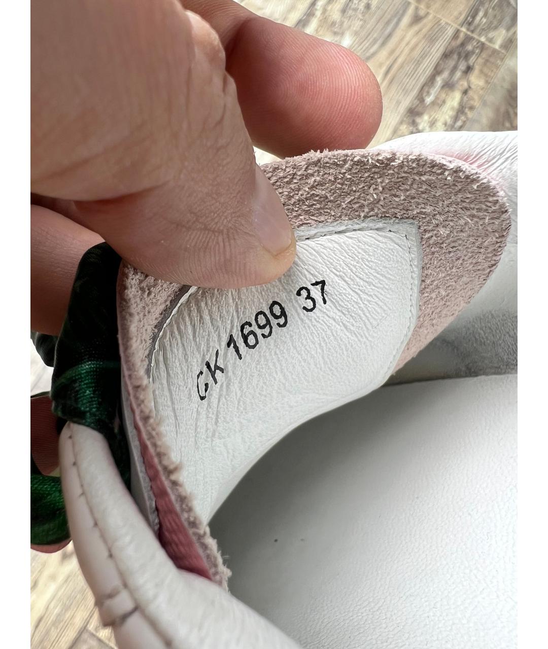 DOLCE&GABBANA Белые кожаные кроссовки, фото 4