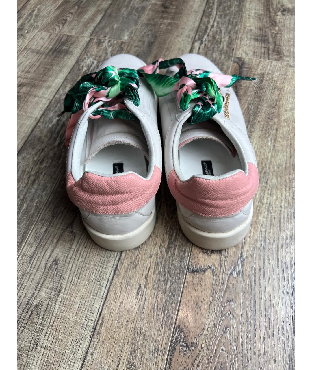 DOLCE&GABBANA Белые кожаные кроссовки, фото 7