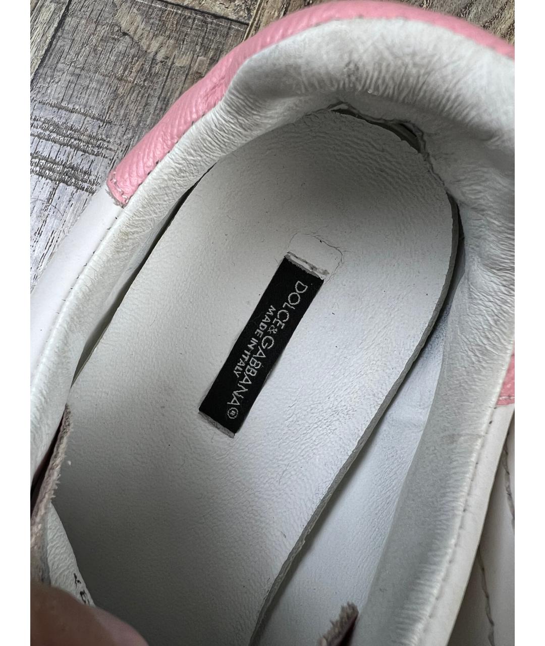 DOLCE&GABBANA Белые кожаные кроссовки, фото 3