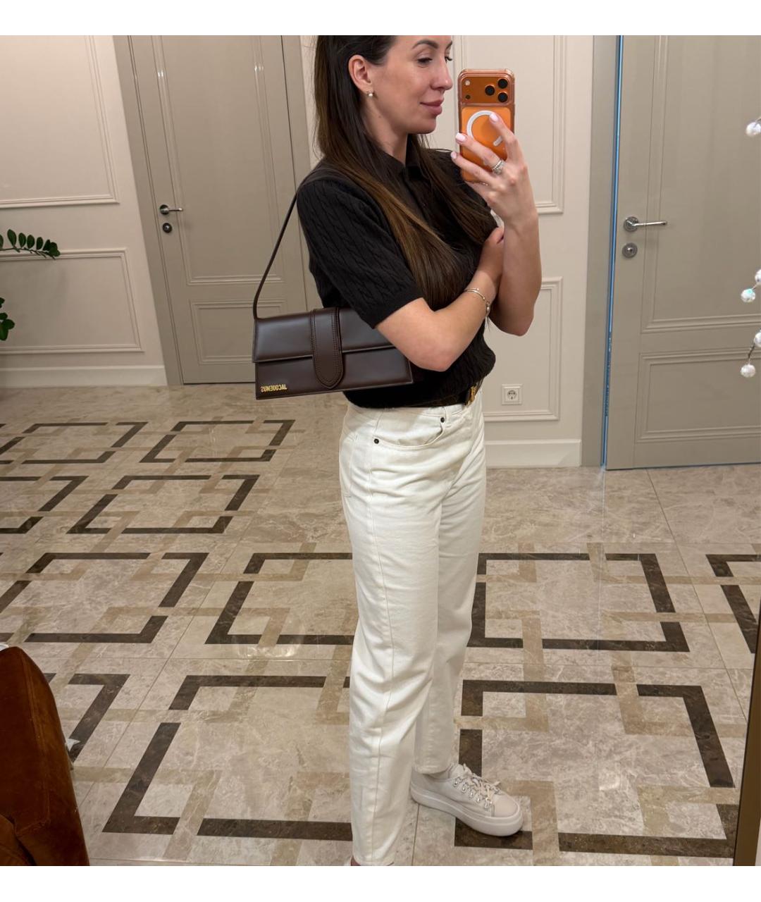 JACQUEMUS Коричневая кожаная сумка с короткими ручками, фото 8