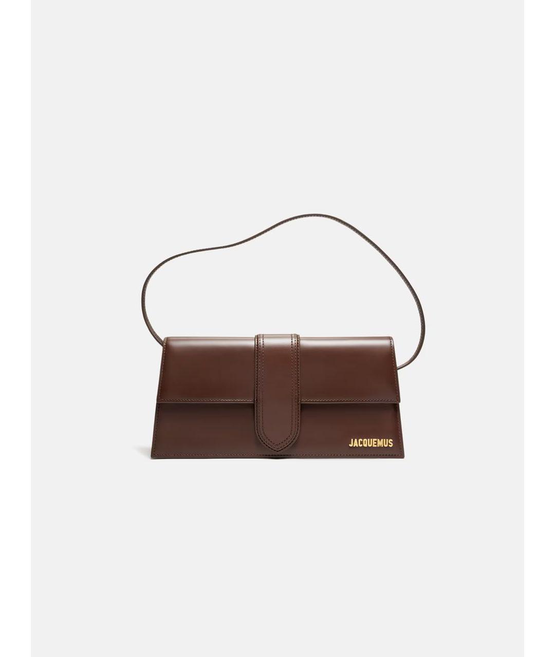 JACQUEMUS Коричневая кожаная сумка с короткими ручками, фото 9