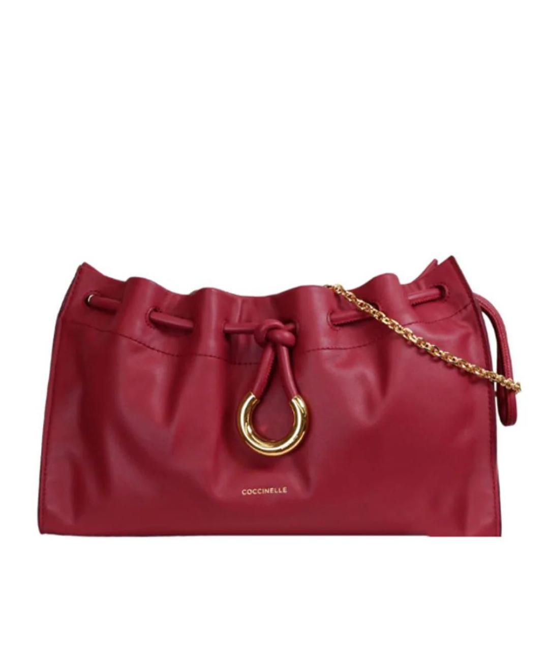 COCCINELLE Бордовая кожаная сумка через плечо, фото 7
