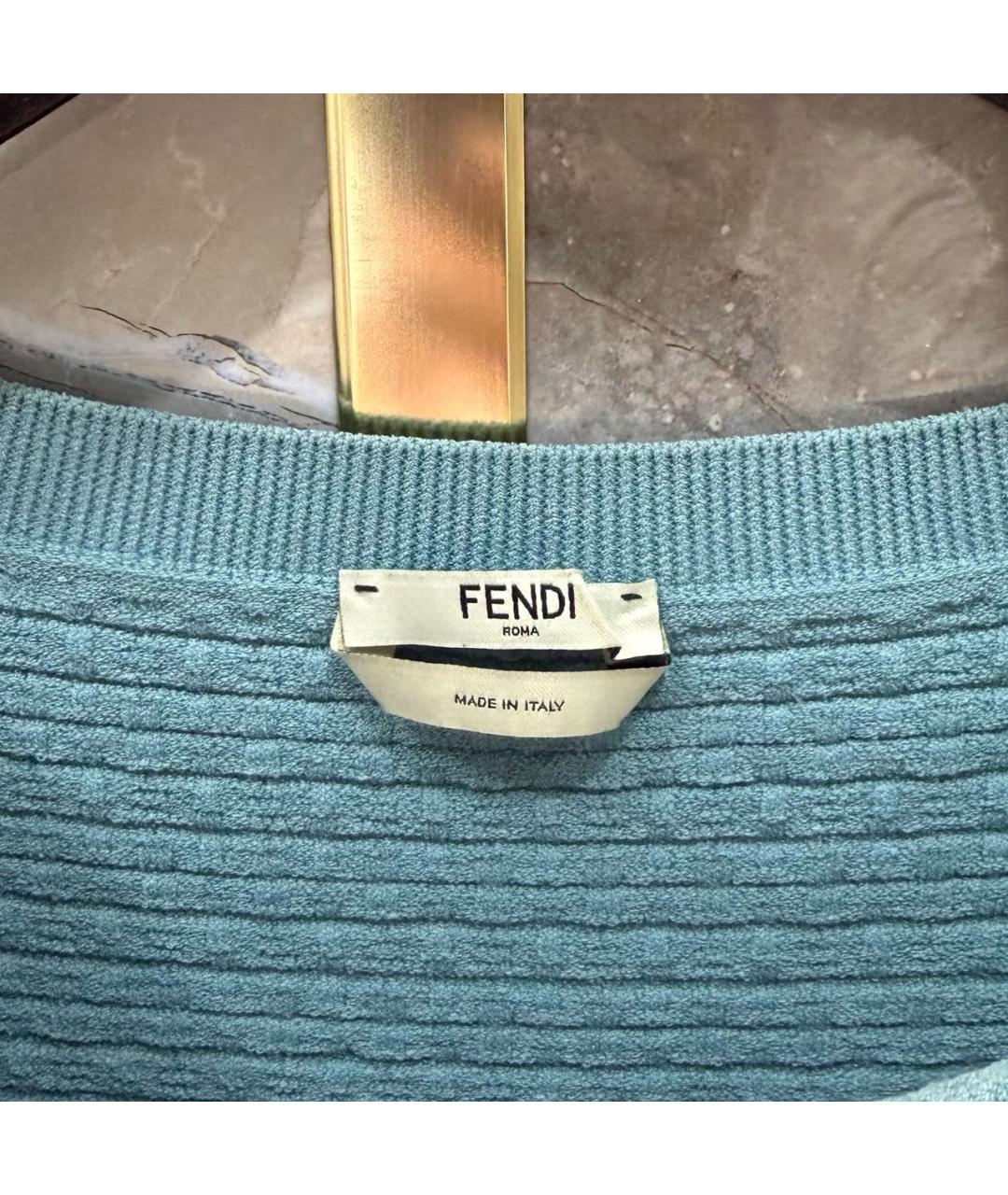 FENDI Голубой вискозный джемпер / свитер, фото 3